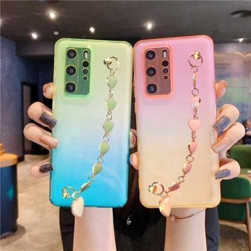 Rainbow Wristband Bracelet Gradient Jelly Soft Case For Xiaomi Redmi 9 9A K20 K30 K40 POCO M3 F3 11 10 9T Mi 10T Lite Cover capa