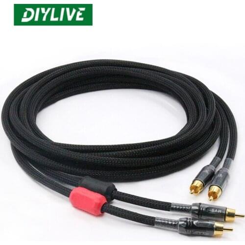DIYLIVE 2 core audio line to record line high purity oxygen free copper signal line high fidelity with magnetic ring mesh