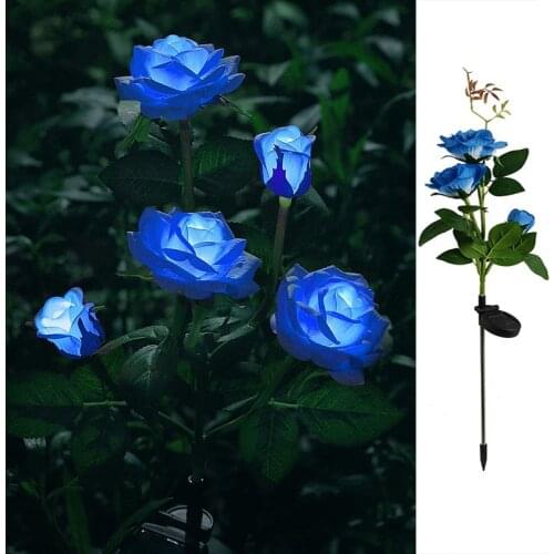 Lily Rose Flower Garland Christmas Light Solar LED Light Outdoor Wedding Lamp Waterproof Garden Decoration Outdoor Solar Lights