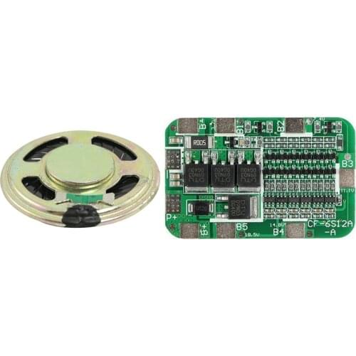 HOT-1.4 Inch Diameter Aluminum Shell Round Slim Internal Magnet Speaker 8 Ohm 0.5W & 6S 15A PCB BMS Protection Board
