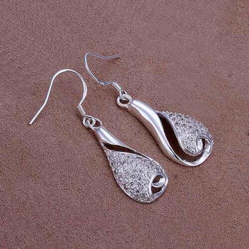 Hot Sale!!Free Shipping 925 Silver Earring,Fashion Sterling Silver Jewelry Inlaid Stone Bottle Earrings SMTE249