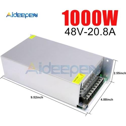 DC 48V 20.8A 1000W Switching Power Adapter 48V 20.8A 1000 Watts Voltage Converter Regulated Switch Power Supply for LED
