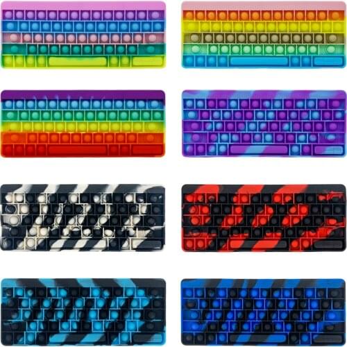 Interactive Giant Oversize Stress Relief Silicone keyboard shape Big Size Push Pop Bubble sensory Fidget Toys for Kids