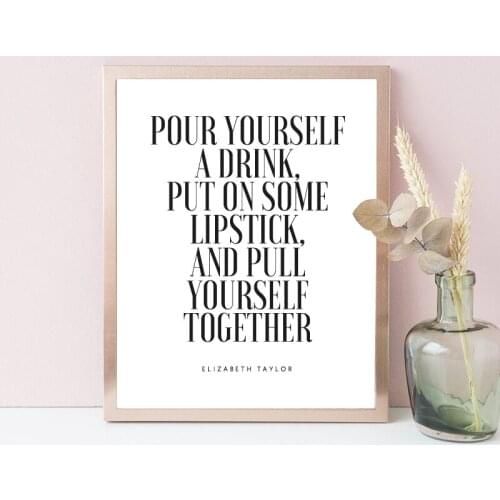 Elizabeth Taylor Quote Print Black White Canvas Poster Wall Art Print Painting Modern Decorative Picture Girls Room Decor