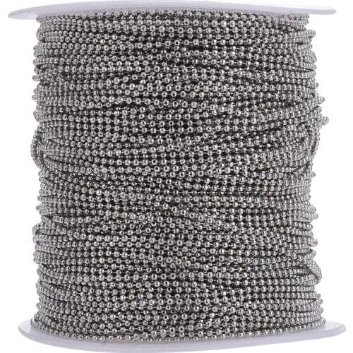 Brass Chain for bracelet necklace making, Beads Chain,Faceted, Nickel Free,Platinum Color,Link:about 1.5mm in diameter,92m/Roll