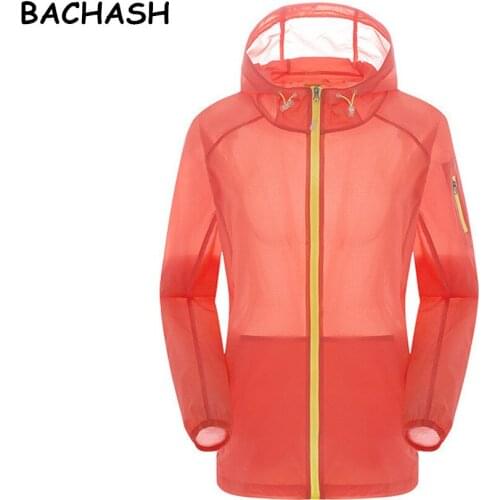 BACHASH Summer Sun Protection Jacket Coat Women Men Couple Beach Breathable Sunscreen Ultra Thin Hooded Shirts Women Clothing