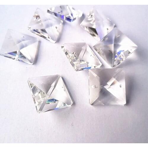 Best Price 650pcs/lot 22mm Clear Crystal Square Beads 2 Holes For Chandelier Parts, Crystal Beads Curtain Accessories Home Decor