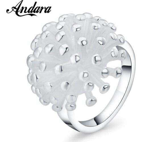 Fashion 925 Silver Ring Firework Dandelion Ring For Woman Wedding Wedding Gift