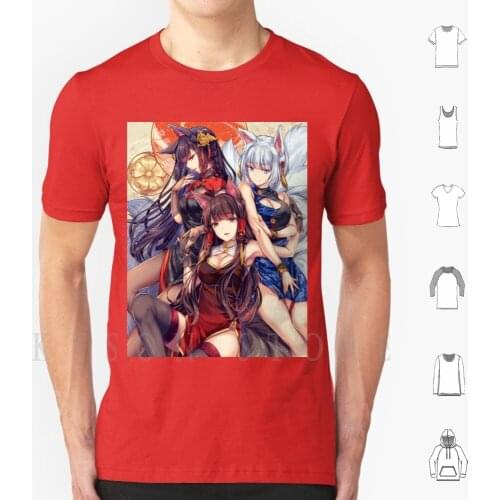 Sakura Sisters T Shirt Men Cotton Akagi Kaga Amagi Azur Lane Sakura Empire Waifu Kitsune Shipgirls Sisters