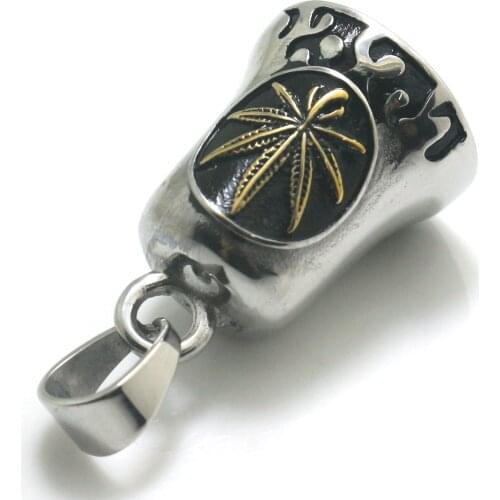 316L Stainless Steel Gold-Silver Leaf Flaming Pendant Newest