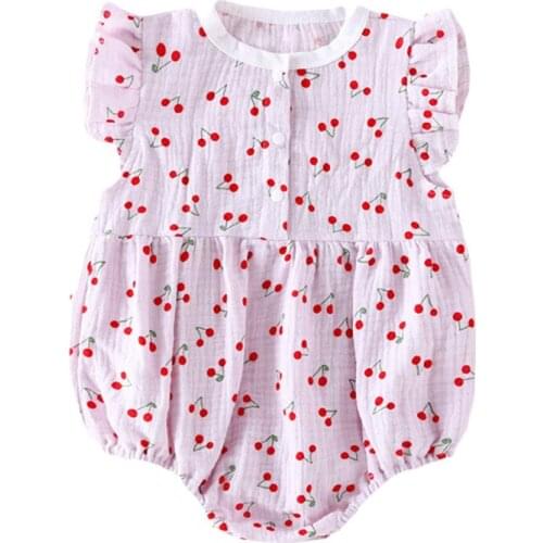 Baby Clothes Summer Girls Boys Muslin Jumpsuit Newborn Cotton Romper Infant Clothing 0-24 Monthes