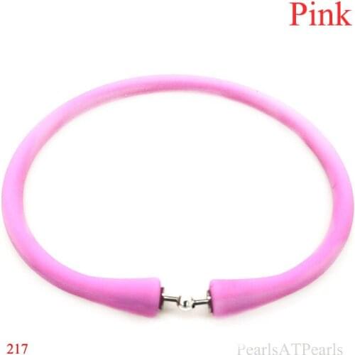 Wholesale 7.5 inches/180mm Pink Rubber Silicone Band for Custom Bracelet