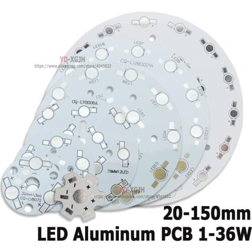 High power PCB Board Plate Lamp Panel White Aluminum Heat sink 1W3W4W5W7W9W12W15W18W21W 24W30W36W Round Rectangle LED Lamp Base
