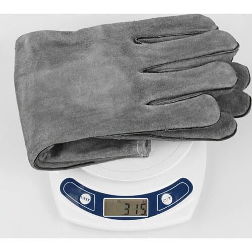 Outdoor Cooking Heat Insulation Glove Heat Flame Retardant Resistant Cowhide Glove Camping BBQ Oven Anti Scald
