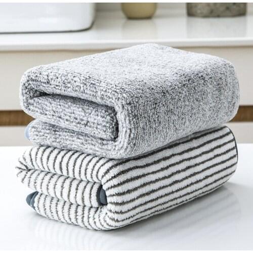 Coral Fleece Face Towel Stripe Solid Color Strong Water Absorption Polyester High Quality Simple Modern Use for Home Bathroom