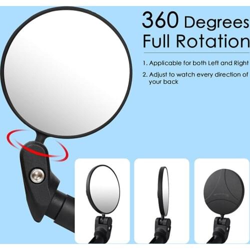 360 Rotating Mirrors Adjustable Bicycle Rearview Mirrors Safety Mirror Round View Multi-angle Rear Mirror Bicycle Accessories