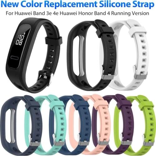New Replacement Silicone Strap Watch Band For Hua-wei Band 3e 4e Hua-wei Honor Band 4 Running Version Smart Watch Bracelet Strap