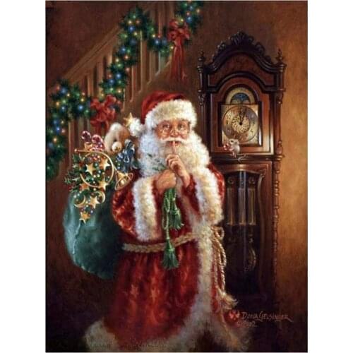 Christmas Santa Claus DIY Cross Stitch Embroidery 11CT Kits Needlework Craft Set Cotton Thread Printed Canvas Home Sale