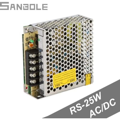 RS-25W DC220V 12V/24V Single Group Output Instrument Meter Industry Switching Power Supply Metal Shell Industrial ELectrical