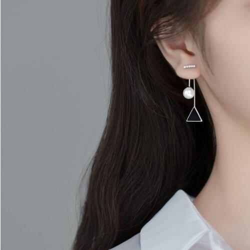 Pearl Earrings 100% Guaranteed Solid 925 Sterling Silver Drop Earrings with Shell Pearl