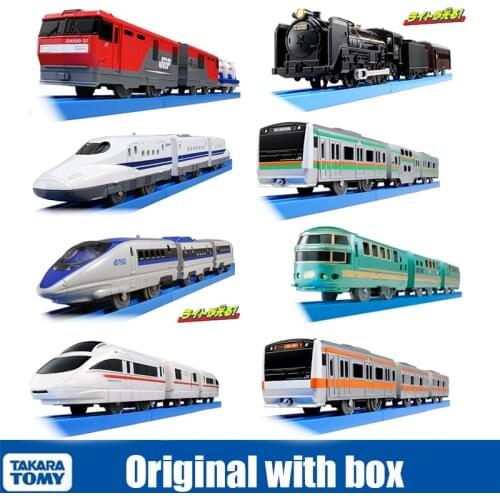 Takara Tomy Tomica Plarail Trackmaster Shinkansen 30-40cm Electric Train Model Kit Three carriages Railway Car Toy Miniature Car