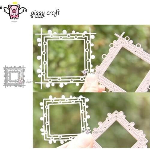 Piggy Craft metal cutting dies cut die mold Circle cross square frame Scrapbook paper craft knife mould blade punch stencils die