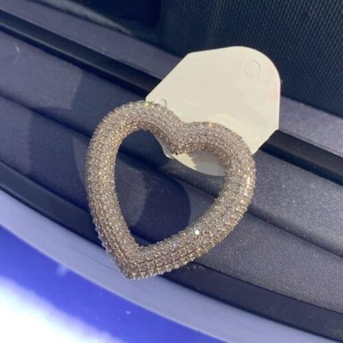 UMGODLY 1pc Fashion Earring Silver Color Mono Love Heart Micro High Quality Zirconia Women ECLAT Brand Jewelryy