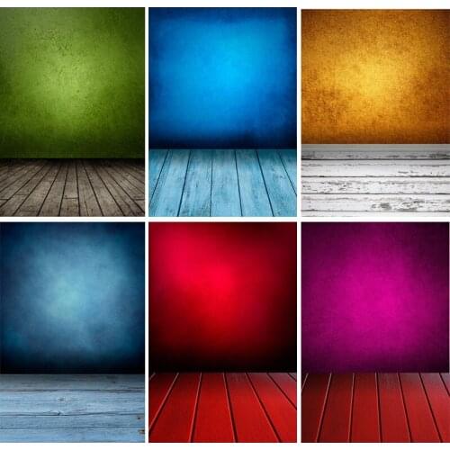 Vintage Gradient Solid Color Photography Backdrops Props Brick Wall Wooden Floor Baby Portrait Photo Backgrounds 210125MB-32