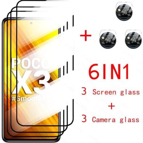 Screen Protective Glass for Xiaomi Poco X3 NFC Pocophone M3 Tempered Protector Camera Lens Film on Pocox3 X 3 pocofone F2 Pro