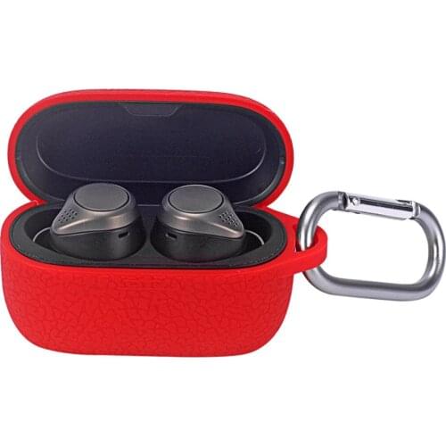 Charging Box Silicone Protective Case Lines Streaks Skin with Buckle for Jabra Elite Active 75t Wireless Headset Accessories