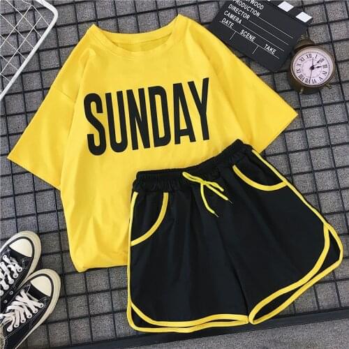 2 Piece Set Women Letter T Shirt And Shorts Sets Casual Summer Costumes Striped Pockets Short Pant Suit Jogger Workout Outfit