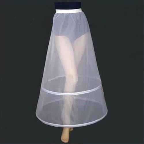 Women White 2 Hoops A-line Wedding Accessories Bridal Crinolines Vestidos De Novia Underskirt Bustle Petticoats