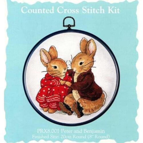 Gold Collection Lovely Counted Cross Stitch Kit The Bunny Book Hare Rabbit Little Girl Cat Duck Reading Kitty Kitten