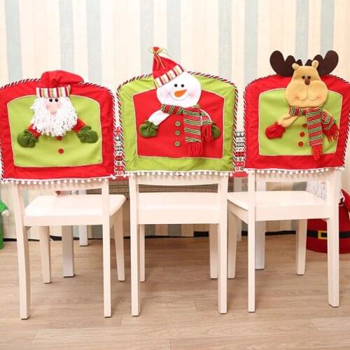 1pc Merry Christmas Chair Back Supply Table Decor Gifts Santa Claus Cap Navidad New Year Ornaments Christmas Decoration for Home