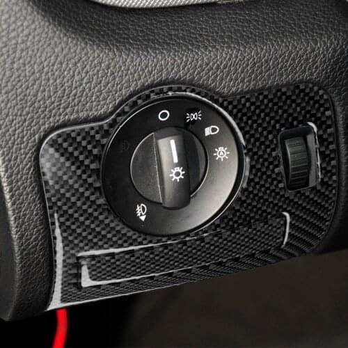 2pcs Real Carbon Fiber Interior Stickers Headlight Decoration Kit Parts Trim for Ford Mustang 2009-2013 Models Accessories
