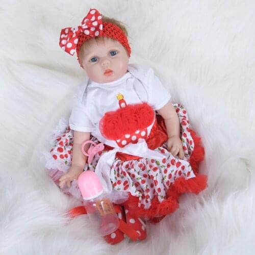 22 inch Lifelike reborn dolls babies silicone reborn baby dolls baby real alive Toys For Girls bebe gift reborn bonecas