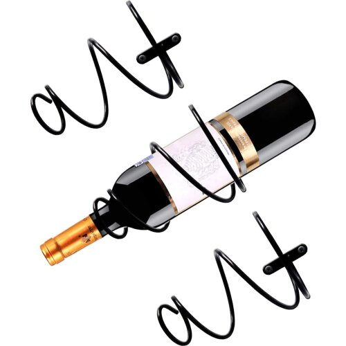 3Pcs Kitchen Storage Modern With Screws Wall Mounted Black Bracket Home Bar Organizer Display Shelf Wine Bottle Holder Simple