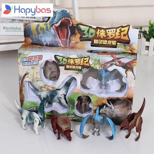 4PCS/set Creative Simulation Dinosaur Toy Model Deformed Dinosaur Egg Collection For Kids Funny Toy Gift Childrens toys