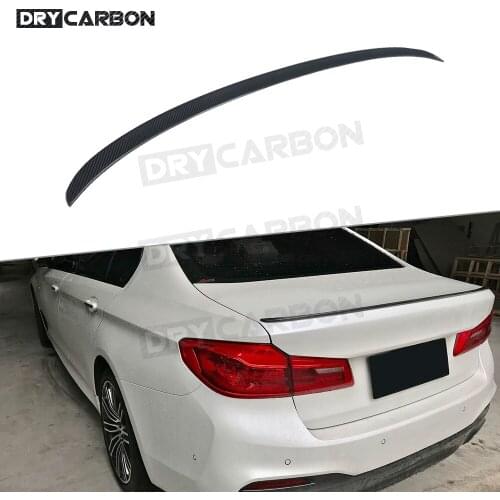 Dry Carbon Fiber Rear Spoiler Boot Trunk Trim Wings for BMW G30 G38 F90 Sedan Spoiler 2017 2019 MP Style Spoiler