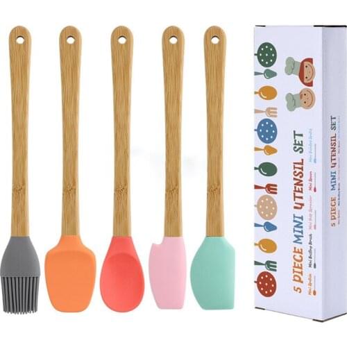 5pcs/set Silicone Cream Baking Spatula Set Kitchen Pastry Tools Silicone Baking Brush Non Stick Butter Spatula Baking Tools