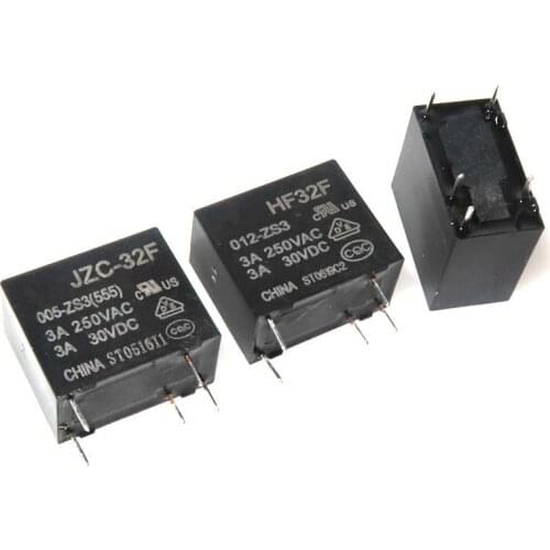 5PCS JZC-32F 5V 12V 24V Power Relays JZC-32F-005-ZS3 JZC-32F-012-ZS3 JZC-32F-024-ZS3 10A 250VAC 5PIN