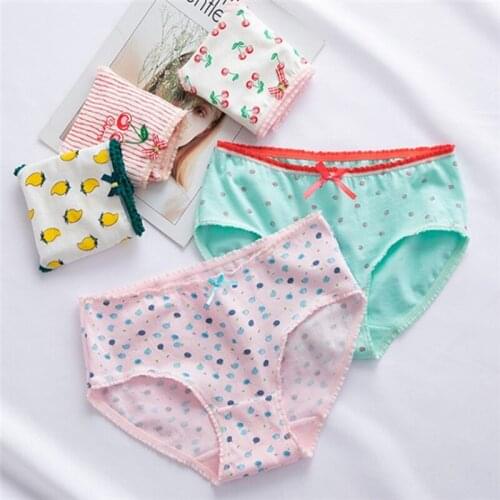 7 Pcs Cotton Underwear for Girls 2019 New Children Soft Panties Teenages Candy Color Briefs TWY-811-4-7P