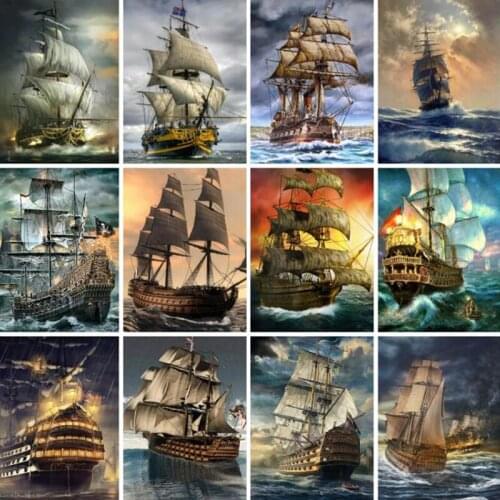 Diamond Painting Ship New Arrivals Diamond Moasic Sea Landscape Cross Stitch Bead Picture Kits Art Hobby Home Decor