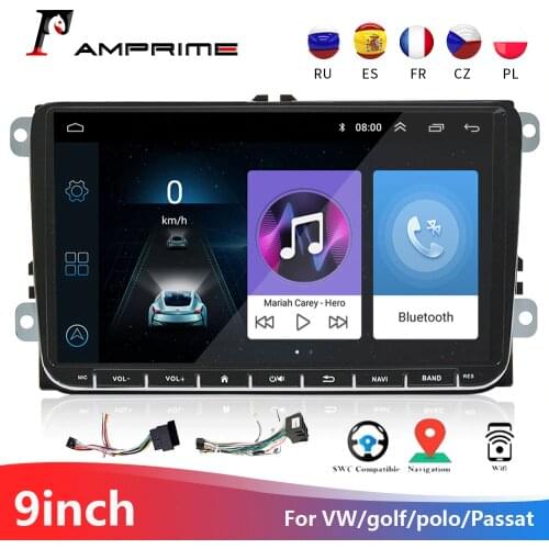 AMPrime 2 Din Car Multimedia Radio Bluetooth 9 Inch Touch For Volkswagen Skoda Fabia Altea Octavia Roomster Mirrorlink Car Radio