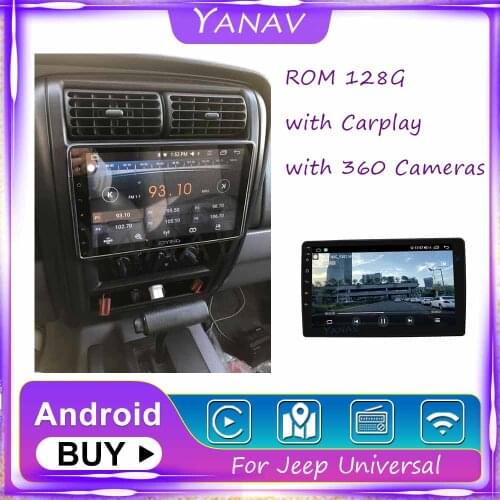 Android Car Radio Stereo Receiver Carplay For Jeep Universal GPS Navigation Audio Video Multimedia MP3 Player with 360 Cameras