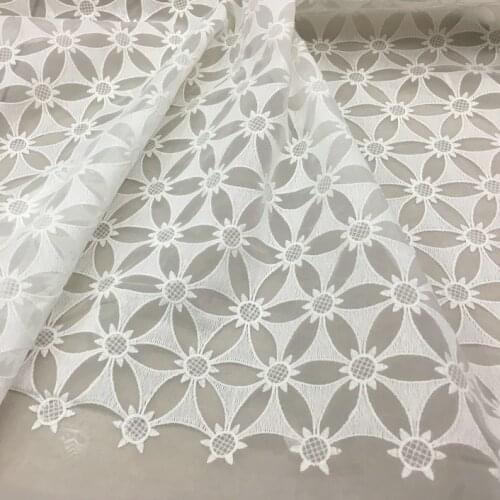 White lace organza embroidery flower fabric, dress evening dress wedding tablecloth material,150cm*50cm/pcs