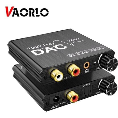 VAORLO DAC 192KHz 24Bit Digital to Analog Audio Converter Coaxial SPDIF Optical To 3.5MM L/R RCA Subwoofer Adapter For TV PS4