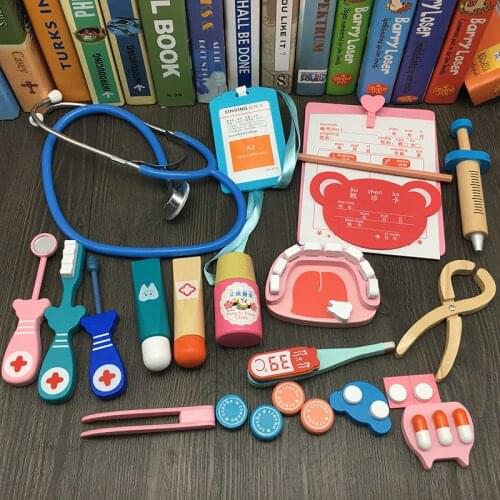 JaheerToy Wooden Toys for Children Role Playing Doctor Nurse Game Pretend Doctor Play Funny Gifts Doctor Set for Kids