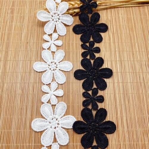 15Yards Daisy Flower Milk Silk 5.4cm Height Wide Lace Trim DIY Wedding Dress Skrit Collar Sewing Accessories