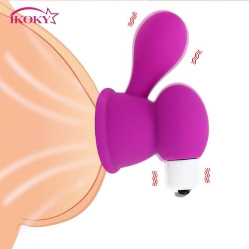 IKOKY Nipple Sucker Vibrator Breast Pump Enlarge Vibrating Nipple Clitoris Stimulation Breast Massager Sex Toys for Women